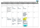 Calendario Festividades y celebraciones Diciembre 2023