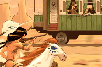 La vuelta al mundo en ochenta días: Tren atacado por una banda d