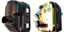 Motor regulación de faros. Detalle interior