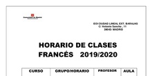 Horario francés 2019-2020
