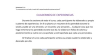 cuadernos de experiencias