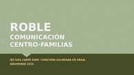 Presentación aplicación ROBLE a las familias