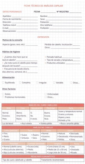 Ficha técnica capilar