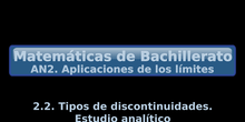 AN2. 2.2 Tipos de discontinuidades. Estudio analítico