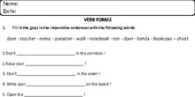 ALL VERB FORMS WORKSHEET