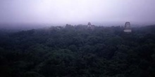 Amanecer sobre Tikal desde el Templo IV, Guatemala