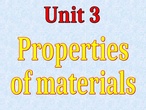 Materials: properties