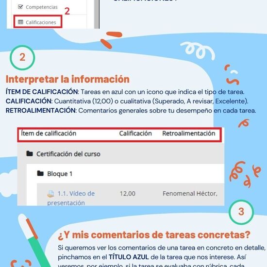 Infografía sobre el calificador de cursos CRIF Acacias