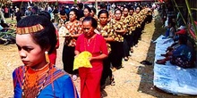 Procesión de mujeres, Sulawesi, Indonesia
