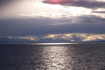 Puesta de sol, Estrecho de Georgia, Victoria