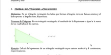 Teorema de Pitágoras. Aplicaciones