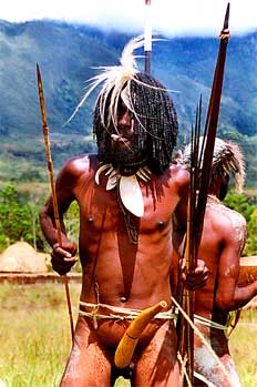 Guerrero danzando, Irian Jaya, Indonesia