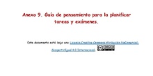 Anexo 9. Guía de pensamiento: planificación de tareas y exámenes