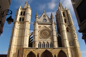 Fachada principal de la Catedral de León, CAstilla y León