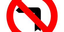 Giro a la izquierda prohibido