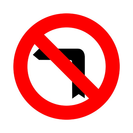 Giro a la izquierda prohibido