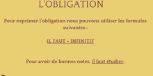 LÈXPRESSION DE L'OBLIGATION ET L'INTERDICTION