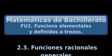 FU2. 2.3 Funciones racionales generales