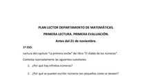 Plan lector Departamento de Matemáticas. 1ª y 2ª evaluación.