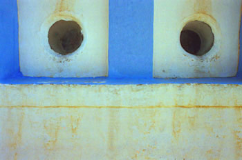 Ventanas con vanos, Santorini, Grecia