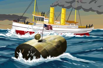 Alrededor de la Luna: Caída del proyectil al mar