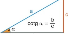 Cotangente en un triángulo rectángulo