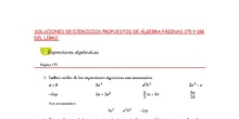 1º E Soluciones Ejercicios propuestos de Álgebra Páginas 175 Y 188.- 1ºE ESO