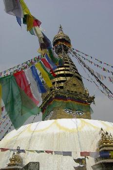 Stupa en el Templo de los Monos, Katmandú, Nepal