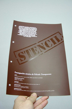 Estampación térmica de película transparente