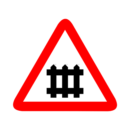 Peligro: Paso a nivel con barreras