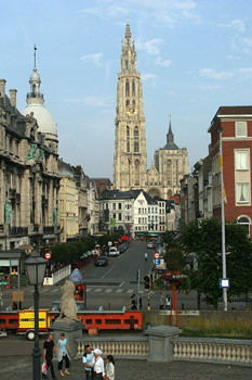 Vista de Amberes desde Suikerrui, Bélgica