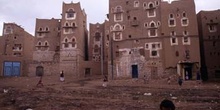 Edificaciones de adobe en Amran, Yemen