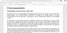 Lengua II Tema 2 Clase 41 20260114 - Texto argumentativo sanidad pública