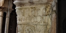 Capitel representando la danza de Salomé. Alquezar Huesca
