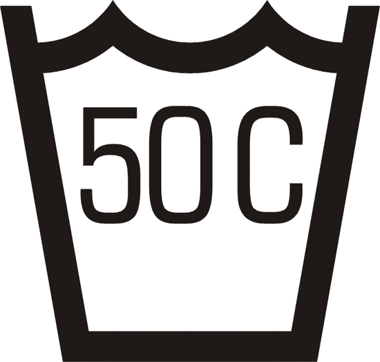 Lavado a máquina normal, temperatura máxima 50 grados