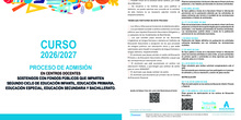 PROCESO DE ADMISIÓN CURSO 2026/2027