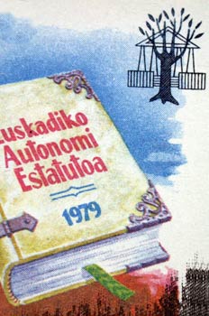 Detalle del sello conmemorativo del Estatuto de Autonomía del Pa