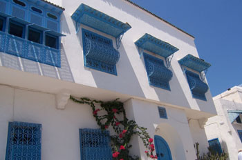 Fachada, Sidi Bou Said, Túnez
