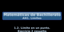 AN1. 1.2 Límite en un punto. Ejercicio 2 resuelto