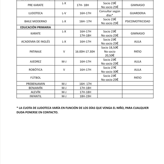 EXTRAESCOLARES