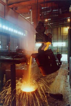 Interior de una acería de Gijón, Principado de Asturias