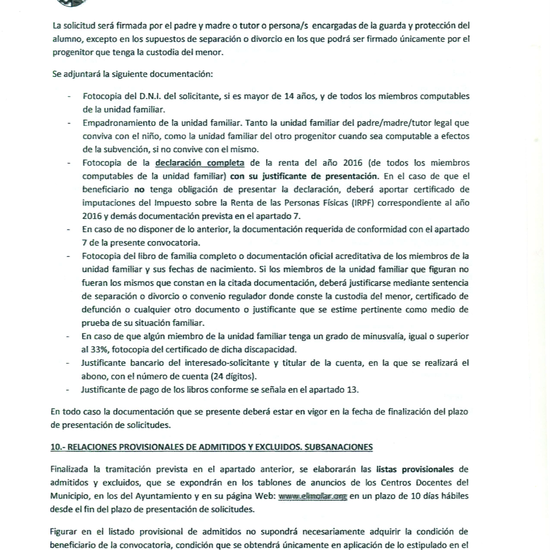 Convocatoria de ayudas económicas, que otorga la Concejalía de Educación del Ayuntamiento de El Molar, para la adquisición de libros de texto para el curso académico 2017-2018 3