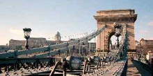 Focos del Puente de las cadenas, Budapest, Hungría