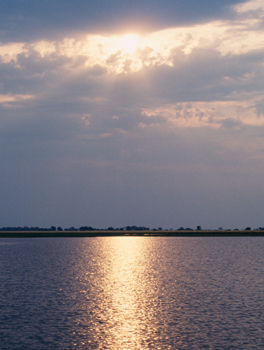 Atardecer en el río Chobe, Botswana