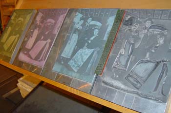 Detalle de grabados de cobre para tipografía