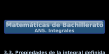 AN5. 3.3. Propiedades de la integral definida