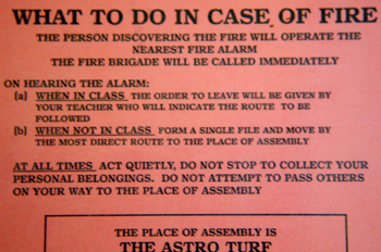 Instrucciones en caso de incendio