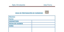 HOJA DE PREPARACIÓN DE EXÁMENES
