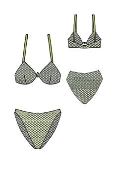 Conjunto de sosten con pinza y biquini