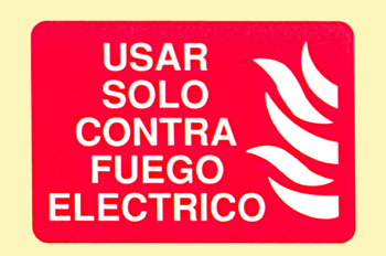 Incendio: usar sólo contra fuego eléctrico
